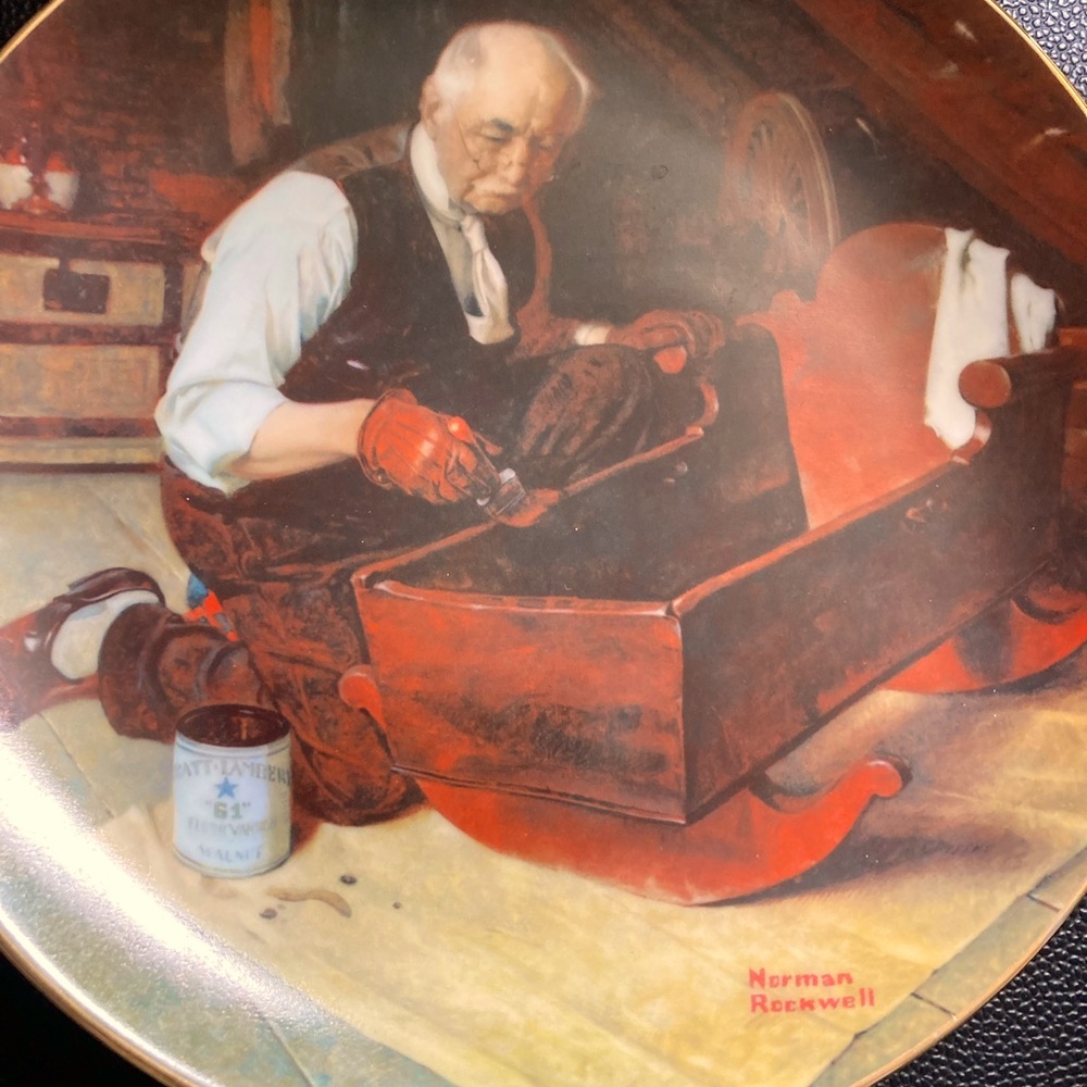 Norman Rockwell “Grandpa’s Gift” 1987 #1 in the Golden Moments Series